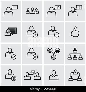 Linea del vettore office persone icona impostare Illustrazione Vettoriale