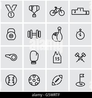 Linea del vettore sport icona impostare Illustrazione Vettoriale