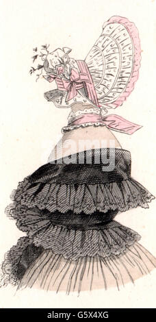 Moda, 19 ° secolo, cappello da donna, Parigi, 1834, diritti aggiuntivi-clearences-non disponibile Foto Stock