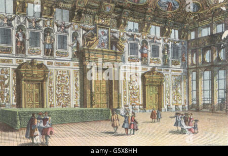 Geografia / viaggio, Germania, Augusta, edifici, municipio, vista interna, Golden hall, circa 1700, cartolina d'arte, editore J. J. Brack, circa 1915, città, Imperial City, comune, amministrazione, persone, Svevia, Baviera, Europa centrale, XVII / XVIII secolo, edificio, edifici, municipio, municipio, municipio, municipio, municipio, Cartoline d'arte, cartoline d'arte, editore, editori, storico, storico, diritti aggiuntivi-clearences-non disponibile Foto Stock