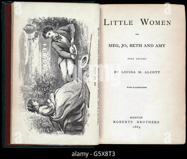 Letteratura, titolo e titolo, 'piccole Donne', di Louisa May Alcott (1832 - 1888), seconda parte, titolo, Roberts Brothers, Boston, 1869, Additional-Rights-Clearences-Not Available Foto Stock