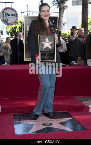 Maria Burton ad una cerimonia per onorare il tardo Richard Burton con una stella sulla Hollywood Walk of Fame, Los Angeles, Stati Uniti, accanto a quella di Elizabeth Taylor. Foto Stock