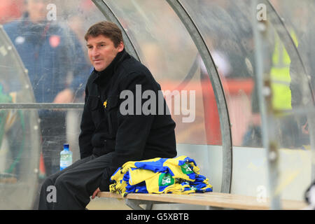 Rugby League - Stobart Super League - Hull Kingston Rovers v Warrington Wolves - Craven Park. Tony Smith, capo allenatore di Warrington Wolves Foto Stock