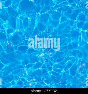 Acqua ripetibile riflessi di luce modello foto sul terreno di una piscina. Foto Stock