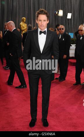 Eddie Redmayne in arrivo per l'85° Academy Awards al Dolby Theatre di Los Angeles. Foto Stock