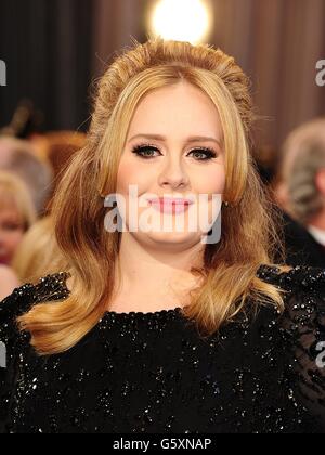 Gli 85° Academy Awards - Arrivi - Los Angeles. Adele arriva per l'85° Academy Awards al Dolby Theatre di Los Angeles. Foto Stock