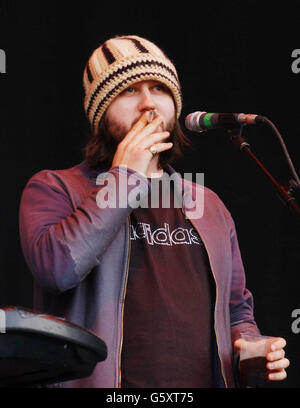 Glastonbury Festival 2002 Badly Drawn Boy AKA Damon Gough Foto Stock