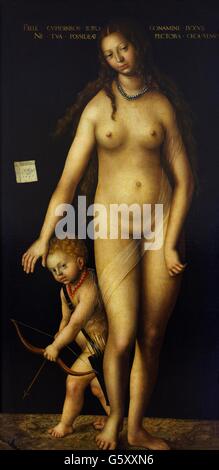 Venere ed Amore, Lucas Cranach il Vecchio, 1509, Museo Statale Ermitage, San Pietroburgo, Russia Foto Stock