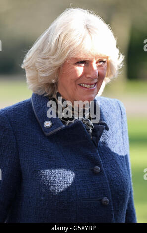 La Duchessa di Cornovaglia in visita al Bletchley Park a Milton Keynes, Buckinghamshire. Foto Stock