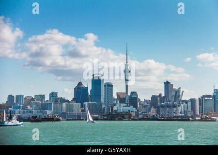 Skyline di Auckland in Nuova Zelanda Foto Stock