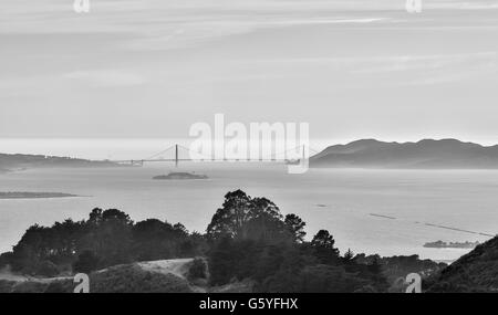 Il Golden Gate Bridge di San Francisco da Berkeley Hills Foto Stock