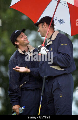 Dougray Scott (L) & Steve Redgrave - La Carità Golf Foto Stock