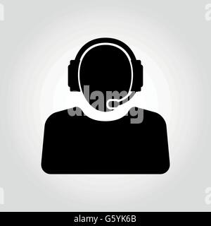 Vettore del servizio clienti e la relativa icona. Support Manager. Illustrazione Vettoriale