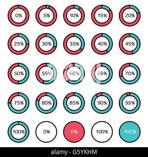 Vector Circle Diagram grafici a torta elementi infografico Illustrazione Vettoriale