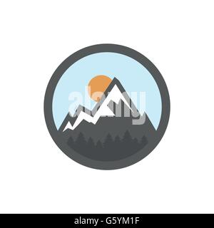 Piatto di vettore icona di montagna Illustrazione Vettoriale