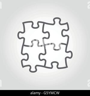 Vector nero icona puzzle Illustrazione Vettoriale