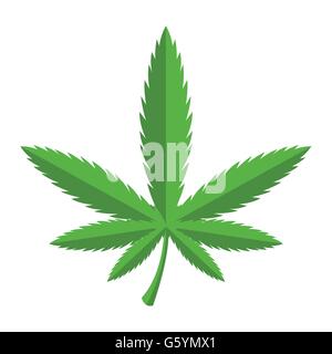Vettore verde icona di cannabis Illustrazione Vettoriale