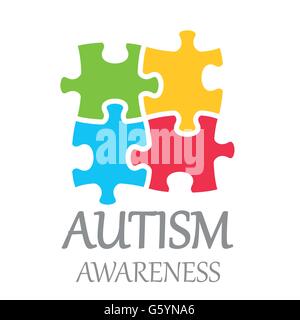 Mondo di vettore autismo giornata di sensibilizzazione Illustrazione Vettoriale