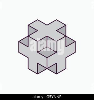 Vector cubo 3D plus design Illustrazione Vettoriale
