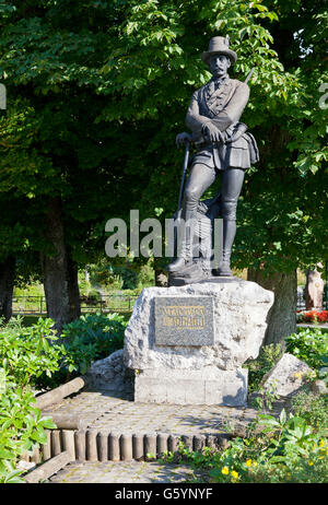 Statua di Arciduca Johann in Bad Aussee, Ausseerland, Salzkammergut, Stiria, Austria, Europa Foto Stock