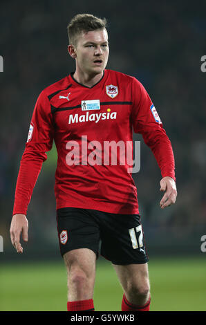 L'Aron Gunnarsson della città di Cardiff durante la partita del campionato Npower al Cardiff City Stadium di Cardiff. Foto Stock