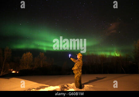 Royal Marines Commando riservisti formazione in Norvegia Foto Stock