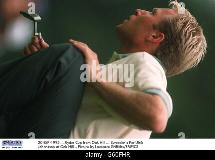 20-SET-1995, Ryder Cup da Oak Hill, Sweeden's per Ulrik Johansson a Oak Hill. Foto di Laurence Griffiths/EMPICS Foto Stock