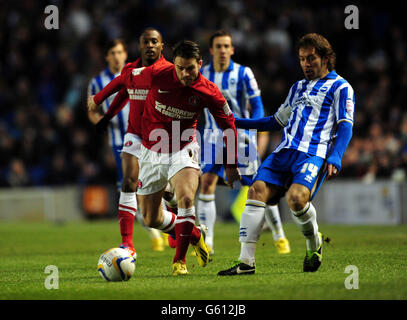 Calcio - Npower Football League Championship - Brighton and Hove Albion / Charlton Athletic - AMEX Stadium. Inigo Calderon di Brighton e Hove Albion e Rhoys Wiggins di Charlton Athletic (a sinistra) lottano per la palla Foto Stock