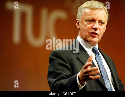 TUC segretario generale John Monks Foto Stock