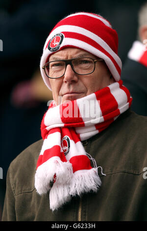 Calcio - Campionato di calcio npower - Charlton Athletic v Bolton Wanderers - The Valley. Un fan di Charlton Athletic nei supporti. Foto Stock