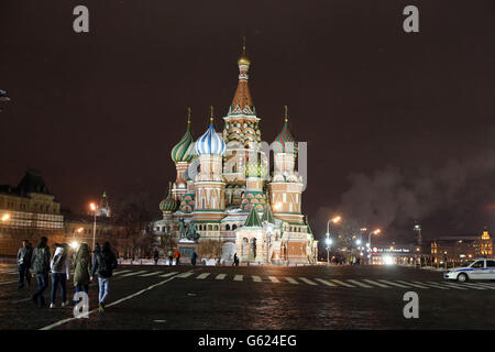 Vista generale della Cattedrale di San Basilio a Mosca, Russia Foto Stock