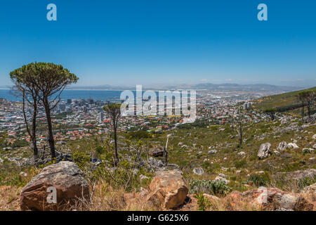 Vista di Città del Capo dalla tabella top mountain Foto Stock