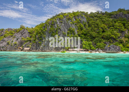 Spiaggia di isola di Palawan Filippine Foto Stock