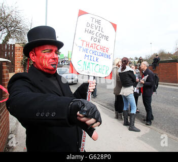 La Baronessa Thatcher funerale Foto Stock