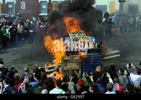 La Baronessa Thatcher funerale Foto Stock