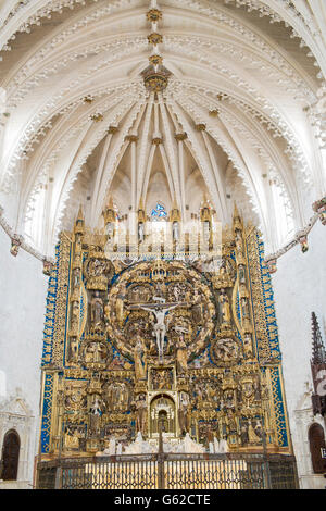 Spagna, Burgos, Certosa di Miraflores, pala tardo gotica (Isabelline) di Gil de Siloe e la tomba di Giovanni di Castiglia e Isabella del Portogallo Foto Stock