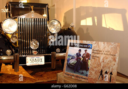 Goldfinger's 1937 Phantom III Rolls Royce / Bond Exhibition Foto Stock