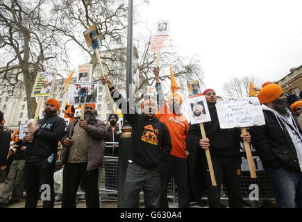 Il Professor Davinderpal Singh Bhullar pena di morte protesta Foto Stock