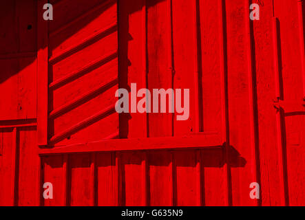 Rosso brillante granaio, Charles W. WILSON RANCH; caseificio & BOVINI DA CARNE, vicino Sequim, Washington, Stati Uniti d'America Foto Stock