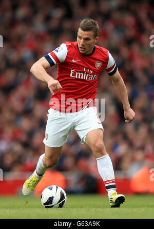 Calcio - Barclays Premier League - Arsenal v Manchester United - Emirates Stadium. Lukas Podolski, Arsenale Foto Stock