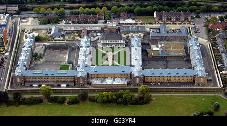 Criminalità e questioni legali - Prigioni - HMP Wormwood scrub - Londra. Una vista aerea della prigione di sua Maestà Wormwood, Londra. Foto Stock