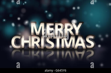 Glitter Merry Christmas Background bukeh creative 3D render Foto Stock