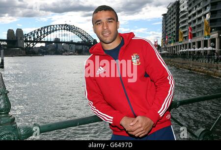 Rugby Union - Tour dei Lions britannici e irlandesi nel 2013 - Photocall dei Lions britannici e irlandesi - Sydney Harbour. British &amp; Irish Lions Simon Zebo pone per una foto a Sydney Harbour, in Australia. Foto Stock