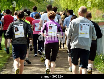 Miglia per le persone scomparse 10k run Foto Stock