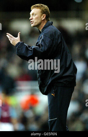 Il manager di Everton David Moyes durante la vittoria di Away nel 1-0 contro West Ham United, nella partita di premiership fa all'Upton Park, Londra. Foto Stock