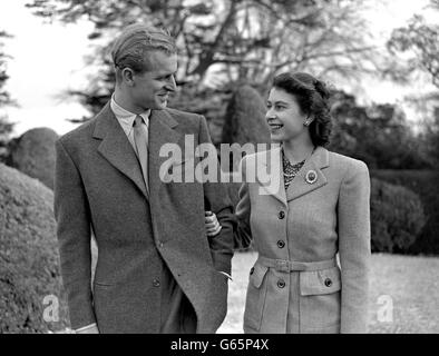 Royalty - La Principessa Elisabetta e il Duca di Edimburgo luna di miele - Broadlands Foto Stock