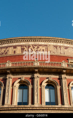 Royal Albert Hall, facciata dettaglio, South Kensington, City of Westminster, Londra, Inghilterra, Regno Unito, Europa Foto Stock