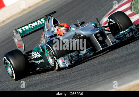 Michael Schumacher, GER, Mercedes AMG Mercedes-F1 W03, Formula 1 sessioni di collaudo, febbraio 2012, Barcelona, Spagna, Europa Foto Stock