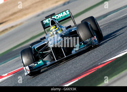 Nico Rosberg, GER, Mercedes AMG Mercedes-F1 W03, Formula 1 sessioni di collaudo, febbraio 2012, Barcelona, Spagna, Europa Foto Stock