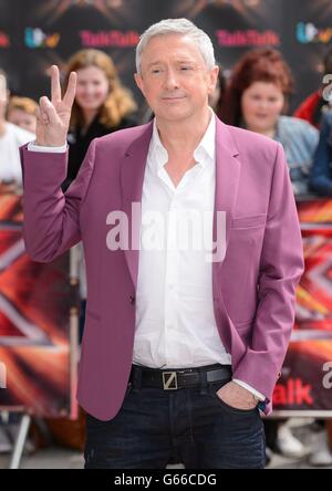 Audizioni X Factor 2013 - Londra. Louis Walsh arriva alle audizioni di X Factor, all'Excel London. Foto Stock